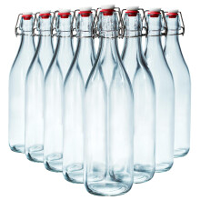 Danmu Art 8PCS 1L Glass Bottles with Swing Top Brewing Bottles Airtight Preserve Bottle for Home Brewing Oil Vinegar Beer Wine Cider Soda 1000ML/35oz