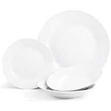Sabichi 12pc Day to White Dinner Set - Microwave & Dishwasher Safe - 4 X Plates, Side Soup Bowls Plate and Bowl Ideal Plates and Bowls Set