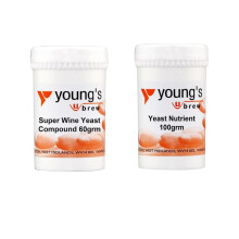 Young's Home Brewers Wine Yeast Compound & Yeast Nutrient 2 Pack | Suitable for Homemade Wine Making and Brewing | 60g Compound & 100g Nutrient