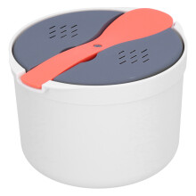Cuiseur à riz à deux étages 2 L Orange-Rouge Gris Blanc