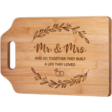 Gleevara Wedding Gifts for Couple - Unique Bamboo Cutting Board Wedding Gifts for Bride and Groom, Mr and Mrs Presents, Gift Idea for Wedding