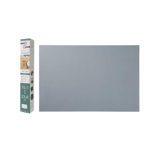 Multipurpose Silicone Mat for Kitchen Worktop Protector, Non-Slip, Heat-Proof, Thick(2mm) Large(60x40cm) Table Mat Grey