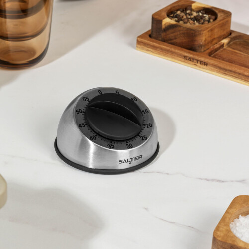 Salter Salter Mechanical Kitchen Timer ? 60 Minute Countdown Egg Timer, Twist To Use, Clockwork Mechanism, Easy Read Countdown Markers, Soft Touch Dial, 2