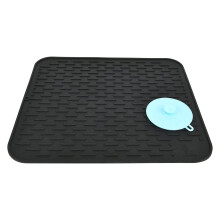 Super Kitchen Large Silicone Draining Board Mat Dish Drying Mat with Silicon Sponge, Cutlery Drainer Mat, Countertop Mat Heat Resistant Trivet, Sink
