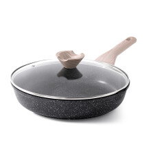 Kordisen Non Stick Frying Pan with Lid, 32 cm Granite Induction Skillet Nonstick, Healthy and Non-Toxic, PFOA Free