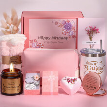 Birthday Gifts for Women, Unique Happy Birth-day Hampers Pamper Gift Box for Her, Female Self Care Package Birthday Presents for Best Friends, Mum,