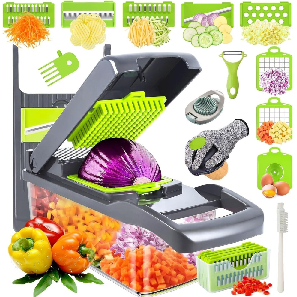 Tirana 19 In 1 Vegetable Chopper Box Onion Chopper Salad Chopper Food Dicer Mandoline Vegetable Slicer Mandolin Slicer Onion Cutter