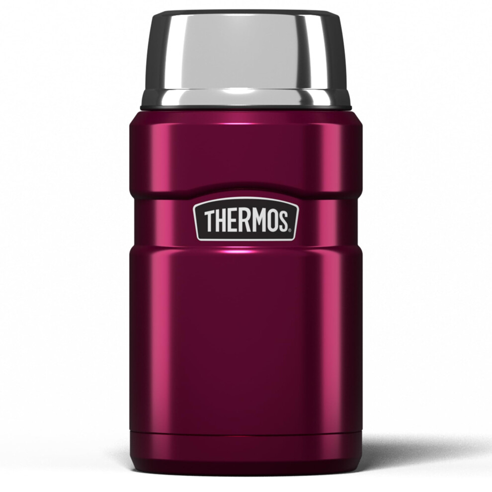 Thermos Stainless King Food Flask, 710Ml Capacity - Sleek Multi- Purpose Flask For Daily Food Prep - Durable Stainless Steel With Raspberry Finish