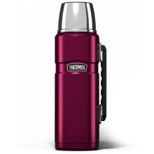 Thermos - Stainless King Raspberry Travel Flask (1.2L) - Premium Leak Proof Insulated Tea & Coffee Flask, Hot & Cold Drinks, Built-in Cup, Twist-Pour