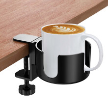 Creative Table Drink Holder, Desk Cup Holder Made of Aluminum Alloy, Adjustable Table Cup Holder Clamp, Desk Bottle Holder Easy to Install, Cup Holder