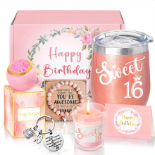 16th Birthday Gifts for Girls, Happy 16th Birthday Basket Gifts Box for Best Friends Female Neice Daughter Sister Her Girlfriend Classmate Bestie