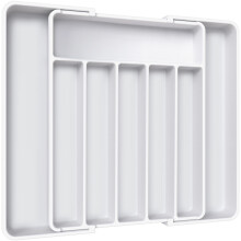Aujen Cutlery Drawer Organiser - Expandable Kitchen Drawer Storage Organiser, Adjustable Cutlery Tray, Multipurpose Utensil Organisation for Forks,