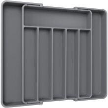 Aujen Cutlery Drawer Organiser - Expandable Kitchen Drawer Storage Organiser, Adjustable Cutlery Tray, Multipurpose Utensil Organisation for Forks,