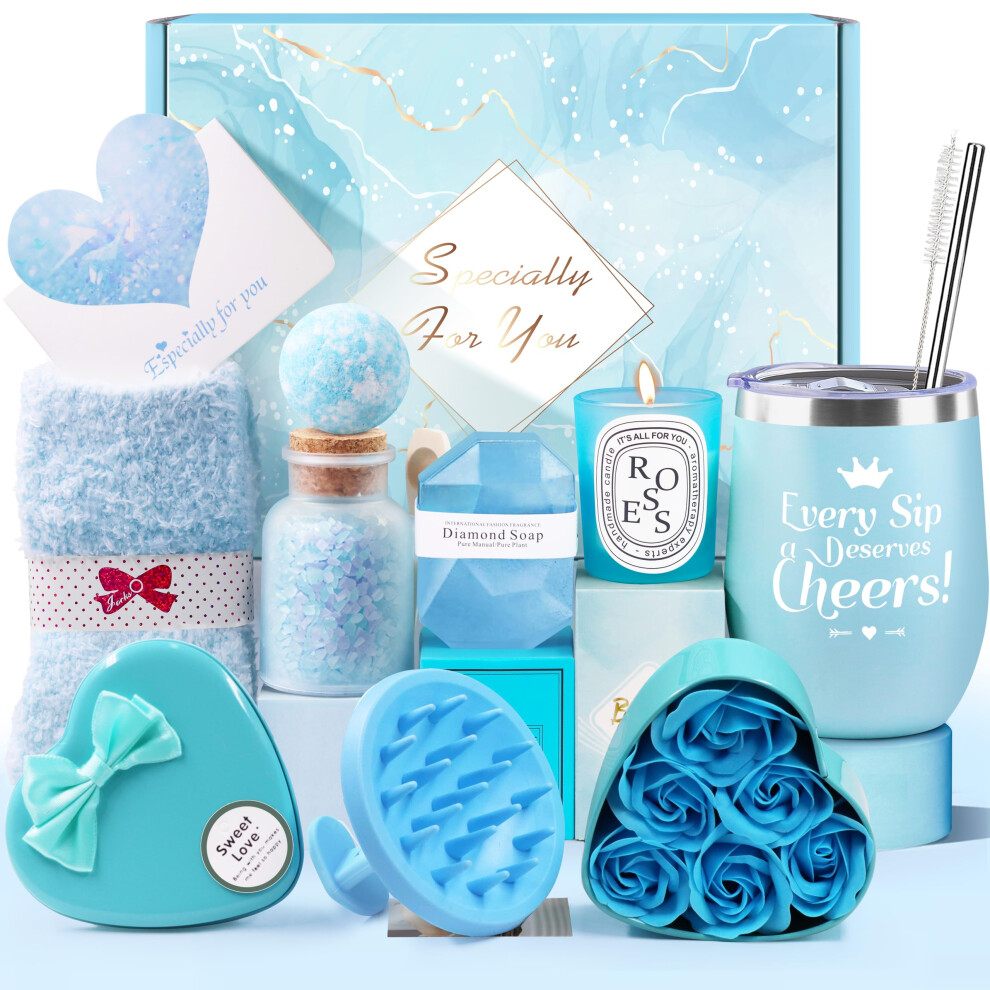 Livehitop Gifts For Women, Best Friend Gifts, 10Pcs Pamper Relaxation Gifts Sets Include Tumbler Self Care Hampers Birthday Presents For Friends, Mum, Sister