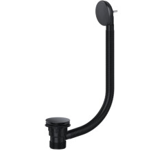 Hulthor Bath Waste & Overflow Kit ? Universal 1.5" Click Clack Plug Set with Pop-Up Mechanism ? Compatible with Standard UK Bathtubs (Black)