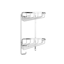 Croydex Medium Corner Shower Caddy - Durable Steel Bathroom Shelves with Chrome Finish for Modern Bathrooms, 2-Tier Shower Corner Shelves with Hooks,