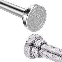Extendable Shower Curtain Pole 120-215CM(47"-84") Stainless Steel No Drill Curtain Pole,Kongming Door Shower Curtain Rail Tension Rod,Non-Slip,Never