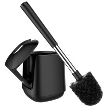 SetSail Toilet Brush and Holder, Self Closing Lid Toilet Bowl Brushes Holder and Extra Long Handle Ventilated Toilet Brush Set for Bathroom Cleaning,