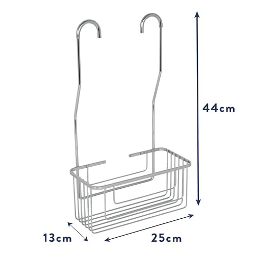 Croydex Croydex Shower Caddy Hanging Shower Storage - Hook Over Riser Rail with No Drilling Required, Space Saving Bathroom Storage Solution, Rust Free - 2
