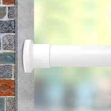 Tension Rod Shower Rail Curtain Poles, Shower Curtain Rail Heavy Duty Room Divider Curtain Rod, Adjustable Bathroom Rust Free Extendable Window