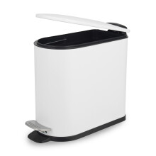 Beldray Bathroom Pedal Bin ? 5 Litre Small Toilet Bin, Soft Closing Lid, D-Shaped Sanitary Waste Bin for Bedroom, Office, Kitchen, Powder-Coated