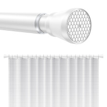 Shower Curtain Pole Extendable Curtain Poles 113-197cm Shower Curtain Rod no Drilling Tension Rods for Curtains Telescopic Extendable Curtain Rail for
