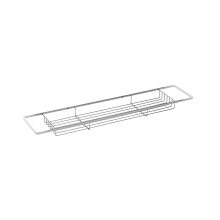 Croydex Bath Rack, Durable Chrome Plated Mild Steel Bath Organiser Tray, Fits Most Standard 70cm Wide Tubs, PVC Coated Ends to Protect Bath Surface, 5