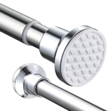 Extendable Shower Curtain Rod 168-316cm Stainless Steel Shower Curtain Pole Spring Tension Rod Adjustable Telescopic Pole No Drilling for Bathroom