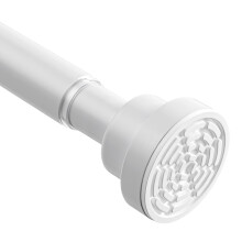 Shower Curtain Pole Extendable Curtain Poles 115-198 Cm Tension Rods For Curtains Extendable No Drill Shower Curtain Rail Non-Slip White Shower Pole
