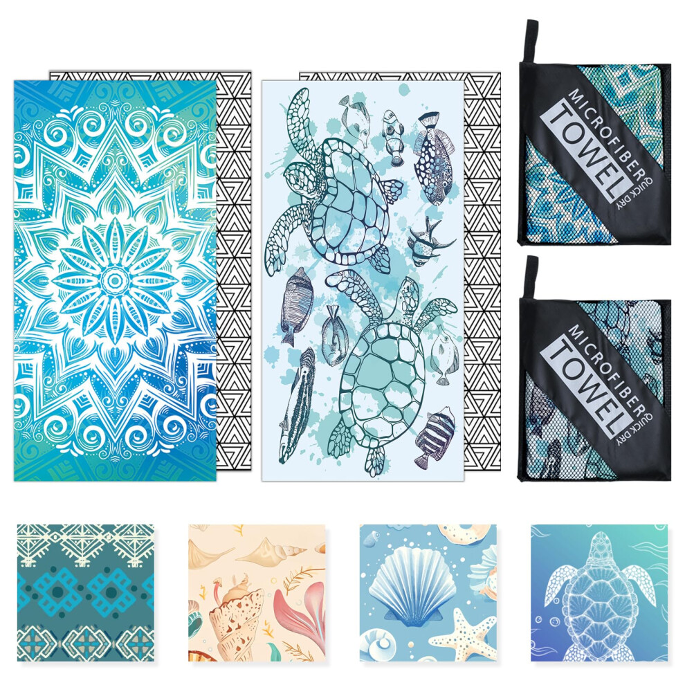 Microfibre Beach Towels for Adults - 2 Pack 180x100cm Lightweight Beach Towel Extra Large, Sand Free & Quick Dry Beach Towel Extra Large for Travel,-image-OPC-PJSTJTZ-NEW