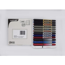 uni-ball Ultimate Eye Rollerball Black, Blue, Red Ink Pens Set. Broad 1.0mm, Fine 0.7mm, Micro 0.5mm, Needle 0.4mm Ballpoint Tip + Signo Gel Pen. Fade