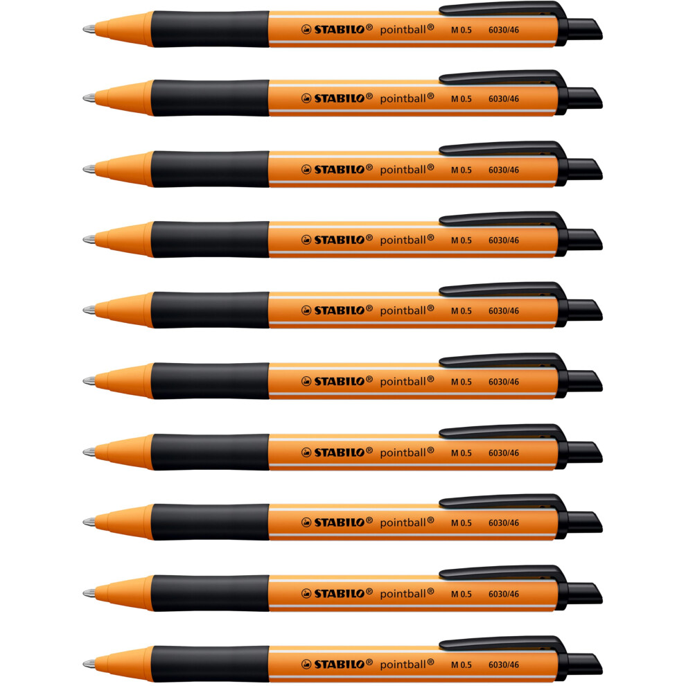 Stabilo Pointball - Ballpoint Pen - Pack Of 10 - Black