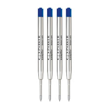 Parker Metal Ballpoint Pen Refills | Medium Point 0.7mm | Blue QUINKflow Ink | Pack of 4
