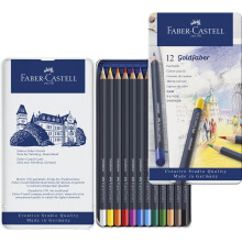 Faber-Castell Creative Studio Goldfaber Colour Pencil, Multicoloured (Multicoloured) Tin Of 12 Pencils, For Art, Craft, Drawing, Sketching, Home,
