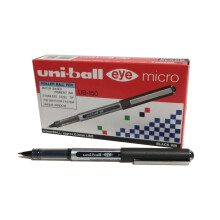 uni-ball Eye Micro Black Rollerball Pens, Premium 0.5mm Ballpoint Tip for Super Smooth Handwriting, Drawing, Art, Crafts, Colouring, School, Fade and