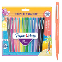 Paper Mate Flair Felt Tip Pens | Medium Point (0.7 mm) Marker Pens | Assorted Tropical Vacation Colouring Pens | For Kids & Adult Colouring,
