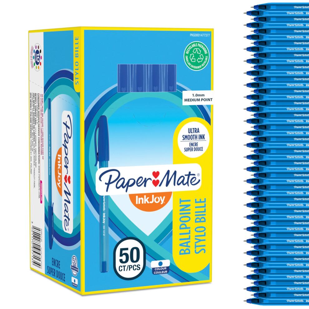 Paper Mate Inkjoy 100St Ballpoint Pens | Medium Point (1.0Mm) | | 50 Count Blue
