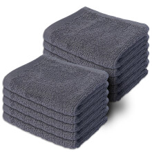 Makooz 10 Pc Face Flannels Pack ? 500 GSM 100% Egyptian Cotton Towel Set - Quick Dry and Absorbent Wash Cloth - Easy Drying Kitchen and Bath Flannel
