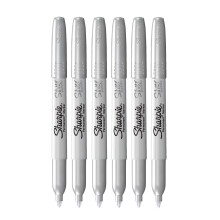 Sharpie Metallic Permanent Markers - Fine Point - Silver - Pack of 6