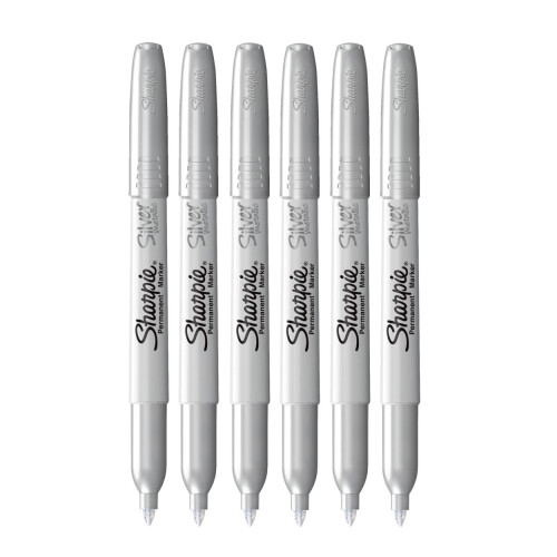 Sharpie Sharpie Metallic Permanent Markers - Fine Point - Silver - Pack of 6