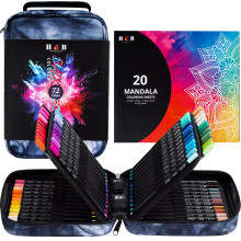 H & B Colored Pencil Set 72pcs with Mandala Coloring Sheets Art Supplies Drawing Kit for Adult Coloring and Kids