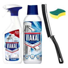 Complete Limescale Removing Bundle including Original Limescale Remover Spray 500ml, Original Limescale Remover Cleaning Liquid Bottle 500ml, Crevice