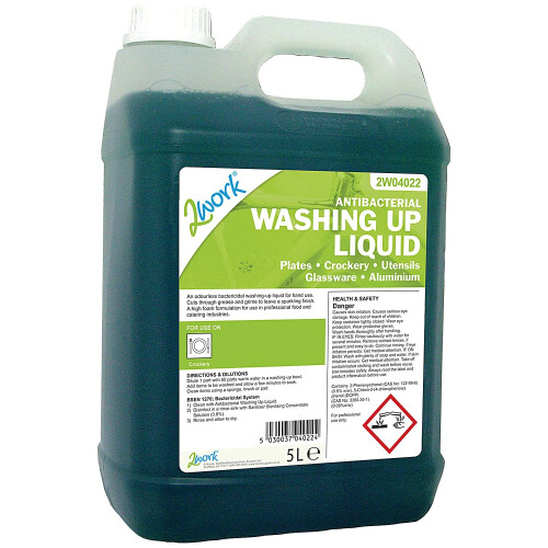 2Work Antibacterial Washing Up Liquid 5 Litre 2W04022 2
