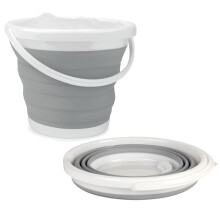 Beldray Collapsible Bucket - 10L Foldable Silicone Bucket, Sturdy Handle, Ideal for Travelling & Fishing, Space-Saving Design, Multi-Purpose Bin,