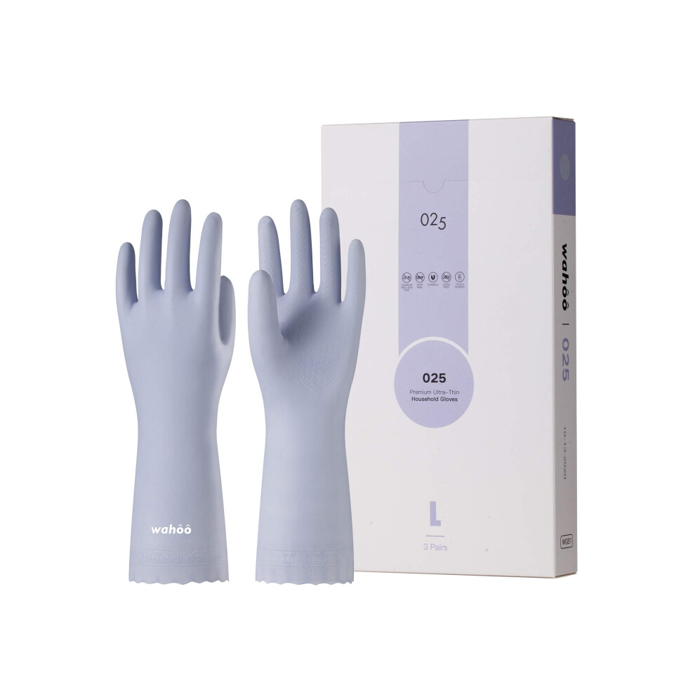 LANON 3 Pairs wahoo Skin-Friendly Dishwashing Cleaning Gloves, Reusable Unlined Kitchen Gloves, Non-Slip, Icelandic Blue, Medium-image-OPC-PJSTN2D-NEW