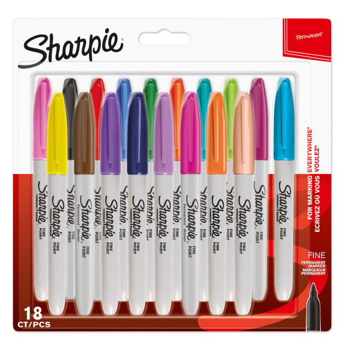 Sharpie Sharpie Permanent Markers | Fine Point | Assorted Fun Colours | 18 Count