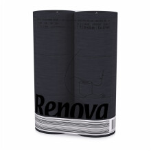 Renova 6 Pack Black Toilet Paper Black Luxurious Soft and Absorbent Bathroom Tissue ? 6 Roll Pack with 140 Sheets Per Roll, Dermatologically Tested,