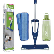 Bona Spray Mop Premium Kit for Hard Surface Floors, Stone, Tile, Laminate, LVT, Incl. 1x Hard-Surface Floor Cleaner Liquid 850ml Cartridge and 2x