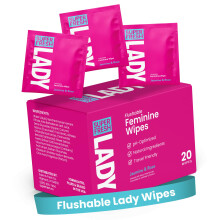 Lady Parts Feminine Wipes - Flushable Wet Wipe for Women - pH Optimized for Privates, Body, Booty, & Face - Good for Travel & Intimate Areas - Stay