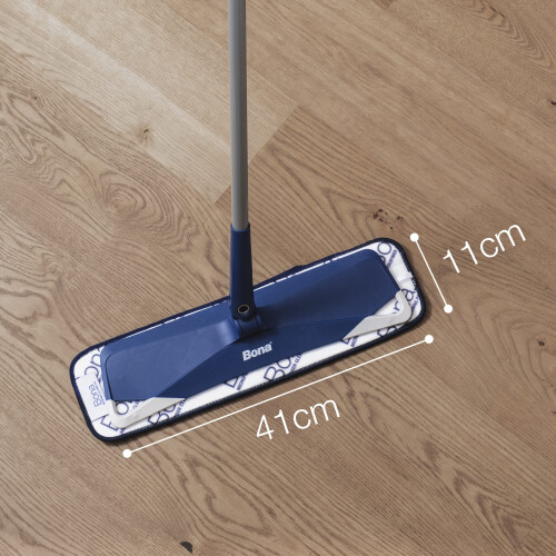 Bona Premium Microfibre Floor Mop Kit - Extra Large Adjustable Flat Mop - Incl. 1 Cleaning Pad, Blue 2